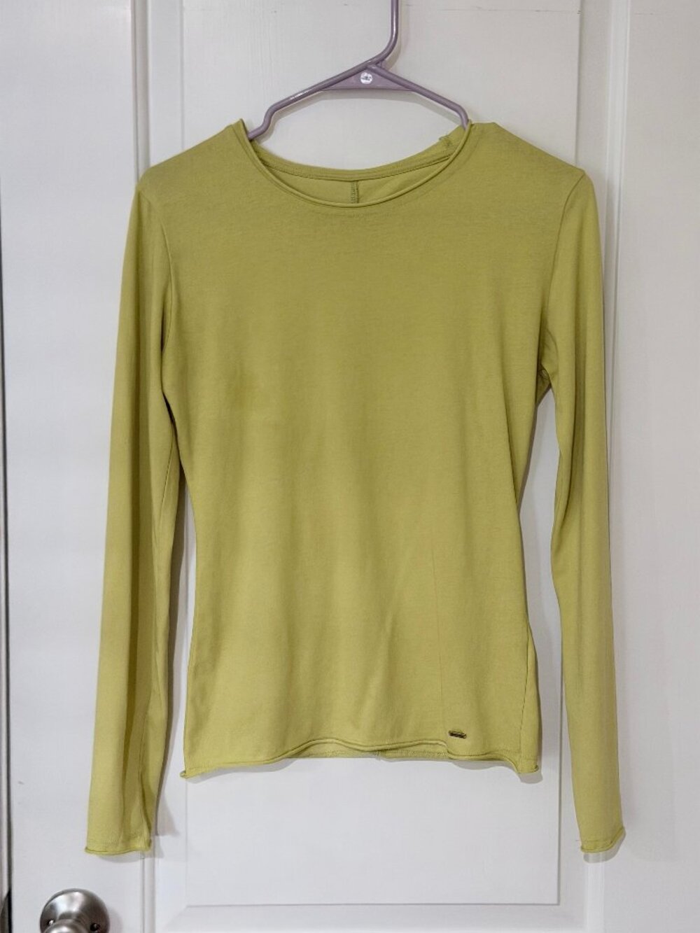 B+AB Long Sleeve T-shirt, Light Yellow, Size L